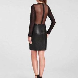 BCBG MaxAzria Jillea Mesh-Back Faux Leather Dress